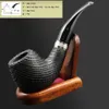 16 Verktyg Handgjorda Nature Bog Oak Wood Tobacco Reting Pipe Bowl träringrök Pouch Pouch Stand 9mm Pipe Filters XBD506 240104