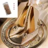 Sapatos de vestido primavera e verão apontou boca rasa água diamante lantejoulas casamento fino salto alto banquete pelúcia mulheres