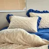Conjuntos de cama Tafu Fleece Bed Saia Conjunto de quatro peças para o inverno engrossado e quente Fa Lai Quilt Covers Coral Sheets