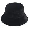 Bérets unisexe seau chapeau voyage mode couleur unie Panama Harajuku Hip Hop hiver chaud pêcheur casquette pour hommes femmes adolescent