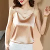 T-Shirt Summer Silk Women Tops Camis Korean Satin Tank Top Fashion Lady VNeck Camisole Sexy Female Sleeveless Solid Vest Blouse M4XL