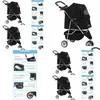 Pies Travel Outdoors Black Pet Stroller CAT CAGE 3 Wheels Składanie przewoźnika Dowolna dostawa domu