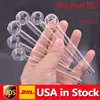 Stock In USA Glasölbrennerpfeife 5-Sterne-Bewertungen Hochwertige Rauchpfeifen Transparente, tolle Röhrenglaspfeife für Rauchergeschenk 100 Stück / Los