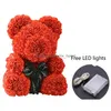 Dekorativa blommor kransar 40 cm björn av rosor med LED -presentförpackning Teddy Rose Soap Foam Flower Artificial Presents for Women Valentines7 DH8QE