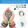 Polish 1 Set Natural Irregular Gemstones Beads Kit with Jump Rings Ear Hooks Pliers Lobster Clasps for DIY Jewelry Making
