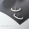 Stud Küpe Otantik S925 STERLING Gümüş CZ Kulak Kemik Teli Tırmancı Kuff Piercing Arch Bar Partisi Hediye