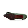 Классические туфли Зеленые туфли-лодочки с кристаллами для вечеринок Женские туфли на высоком каблуке с острым носком Брендовые летние туфли