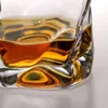 日本の江戸デザイナークランプルペーパー不規則な形状クリスタルファセットder whiskybecherウイスキーロックグラスアートワークワインカップ240104