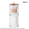 Storage Boxes Portable Jewelry Make-up Tools Organizer Bamboo Cover Round Container Box Transparent