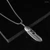 Pendant Necklaces Jewelry Stainless Steel Necklace Male Personality Hip-hop Feather Leaves Titanium Alloy Chain Accessories