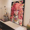 Genshin Impact Yae Miko Anime Poster Kraft Paper Retro Poster Wall Art Pittura Ricerca Retro Pittura decorativa 240104
