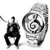 Montres-bracelets 2022 Mode et décontracté Note de musique Notation Montre en acier inoxydable Montre-bracelet pour hommes Femmes Argent Watches287j