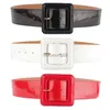 Ceintures femmes dames ceinture en cuir PU taille unique sangle ceinture (noir/blanc/rouge) BLTLL0039