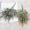 Fleurs décoratives 1 pièce branche d'eucalyptus vert plantes artificielles en plastique nordique feuilles Simulation fausses fausses décorations de fête de mariage