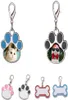 Moda Transter termico Sublimazione Spazi vuoti Portachiavi per cani Gioielli di design fai da te Osso Gatti Artigli Rosa Nero Blu Lega d'argento Lo5284418