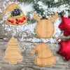 Plateau en bois pour arbre de noël, fleurs décoratives, chapeau de dessin animé, décor de collation, bijoux, assiette de service de fruits, support de rangement