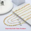 ORSA JEWELS 14K Gold Plated Genuine 925 Sterling Silver Paperclip Neck Chain 69.312mm Link Necklace for Women Men Jewelry SC39 240103