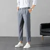 Blazers Single Road Mens Suit Pants Men 2022 Straight Light Weight Solid Chinos Office Pants Male Casual Ankle Length Trousers For Men