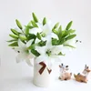 Decorative Flowers Lily Artificial Flower Fake Bouquet El Office Home Outdoor Garden Decoration For Wedding Party Plant Decor Prop