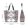 Сумки для покупок Kabyle Pottery Amazigh Орнамент Продуктовая сумка-тоут Этническая геометрическая Холстовая сумка-шопер Сумка большой вместимости