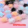 Charms 10pcs Luminous Roses Craft DIY Mixed Colorful Flatback Resin Rose Flower Cabochon Embellishment 29mm Big 3D Camellia Accessories