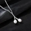 Ultra Simple Necklace S925 Sterling Silver Freshwater Pearl Twisted Chain Pendant Halsband Europeiska kvinnor Fashion Collar Chain Wedding Party Casual Jewelry SPC