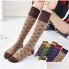 Chaussettes de sport Mode imprimé genou mollet long tube haut femme version coréenne ins tendance harajuku style drop livraison extérieur athlétique Dhbfq