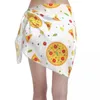 Maillots de bain pour femmes Sexy Femmes Pareo Délicieuse Pizza Motif Cover Up Wrap Sarong Jupe Tortilla Food Beachwear Maillots De Bain Bikini Cover-Ups