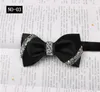 Bow Ties 1pc män solid färg utsökt strass dekorativ satin slips bröllop brudgum bankett toastmaster mode