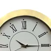 Wall Clocks Round Clock Insert Gold White Face Roman Numerals Mini For Bedroom School Living Room Table Home