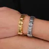 316L Stainless Steel Man Bracelet Gold Plated 12MM Franco Link Chain Bracelets for Men With CZ Birthday Jewelry Gifts Dad 240104