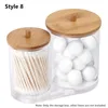 Storage Boxes Portable Jewelry Make-up Tools Organizer Bamboo Cover Round Container Box Transparent