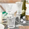 Wine Glasses Embossed Crystal Glass Cup Champagne Goblet Drinking Water Nordic Luxury Copas De Vino Kitchen Dining Bar Eb5Bl Glasses Dh68M