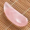 Rose Rose Quartz crème pour les yeux cuillère Gua Sha masseur roche naturelle Quartz cristal Guasha soins des yeux soulever et resserrer les rides outils de beauté du visage