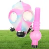 Gasmaske Bong beide leuchten im dunklen Wasser Shisha Acryl -Rauchpfeife Sillicon Shisha Tabakrohre Whole9696214