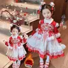 Kinder Prinzessin Mädchen chinesischen Stil bestickt Hanfu 2023 Winter samt verdickt Lolita Kleid