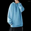 Männer Hoodies 2024 Frühling Und Herbst Einfarbig Casual Vielseitige Kapuzenpullover Hong Kong Stil Plus Große Lose Fett Pullover