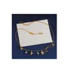 Med Box Pendant Halsband Designer Letter L Chokers Luxury Women Fashion Jewelry Metal Pearl Necklace Jewelry