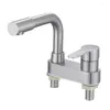 Bathroom Sink Faucets 1pc Stainless Steel Basin Faucet Tap Cold And 2 Holes Single Handle Mixer Replacement Accessories