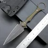 Nuovo A1231 Coltello dritto di sopravvivenza di alta qualità D2 Black Stone Wash Lama a doppio bordo Full Tang G10 / Manico in Micarta Coltelli tattici da campeggio all'aperto con Kydex