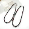 Girocollo Lii Ji 10mm/12mm Occhio di tigre rosso Ematite Agata nera Collana multi pietra in acciaio inossidabile 52 cm Alla moda per uomo