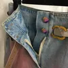 Iriserende riem denim shorts damesmode sexy onregelmatige hoge taille rokken ontwerper rits halve rok