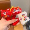 Hair Accessories Plush Telephone Line Rope Dragon Plastic Red Lion Dance Ring Straight Ties Year Ponytail Holder
