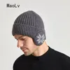 Berretti invernali caldi peluche lavorati a maglia Benines per uomo donna neve moda Skullies cappello unisex protezione auricolare antifreddo per esterni berretti di lana 2024