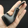 16 Verktyg Flat Bottom Nature Handmased Ebony Wood Tobacco Smoking Pipe Wire Pouch Holder 10st 9mm Pipe Filters ZP480 240104