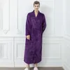 Women's Sleepwear Winter Warm Couple Long Zipper Bathrobe Pajamas Thick Super Soft Fleece Nightgown Plus Size Casual Homewear