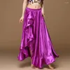 Stage Wear 2024 Belly Dancing Side Pull Long Satin Jupe Lady Dance Jupes Femmes Sexy Oriental Professionnel