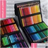 Pencils Wholesale 487210200 Professional Oil Color Pencil Set Watercolor Ding Colored With Storage Bag Coloured Kids Drop Delivery O Dhnq9