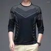 メンズTシャツ長袖Tシャツの男性春秋高品質の通気性ベースエラスティックカジュアルスポーツ服