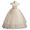 Robes de mariée enfant pour filles élégante fleur princesse longue robe bébé fille robe de noël robes infantil taille 6 12 14 ans 240104